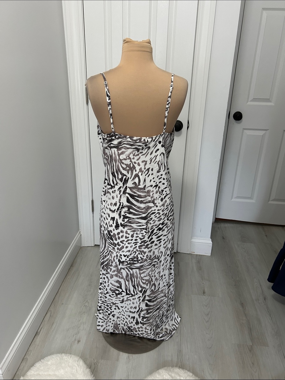 Vici Draped Neck Animal Print Slip Maxi Dress - Picture 3 of 8